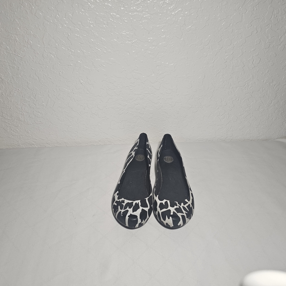 Melissa white and black animal print flats - Picture 1 of 7